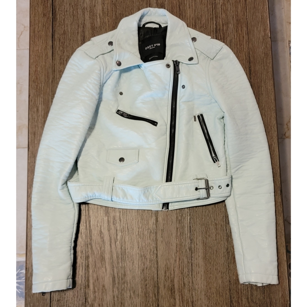 Small Obey no89 Propaganda Faux Leather Jacket